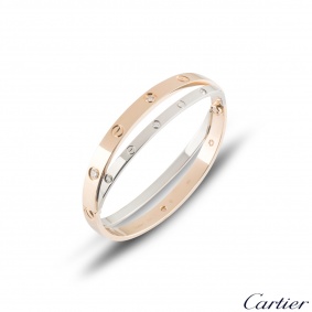 Cartier Love Rose & White Gold Diamond Bracelet Size 16 N6039116 Cartier Love Rose & White Gold Diamond Bracelet Size 16 N6039116